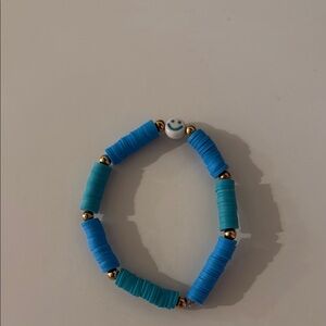 Blue and Gold Beaded Bracelet